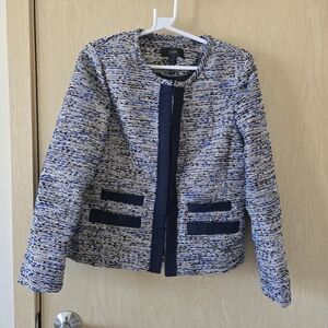 NWOT J. Crew Tweed Blazer Blue White (8)